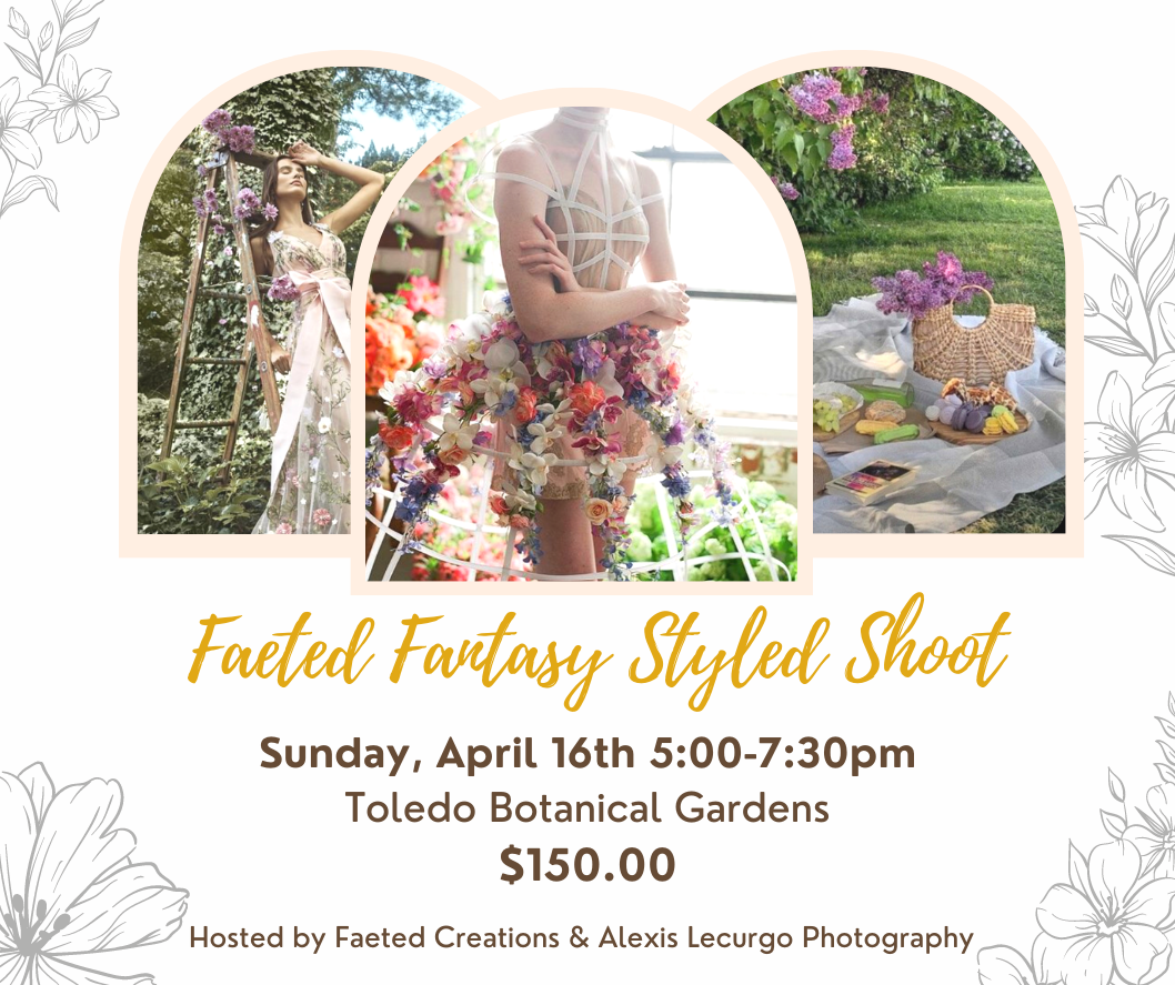 Faeted Fantasy Styled Group Photoshoot Moodboard for Photographers Tickets Spring 2023 Floral Fantasy