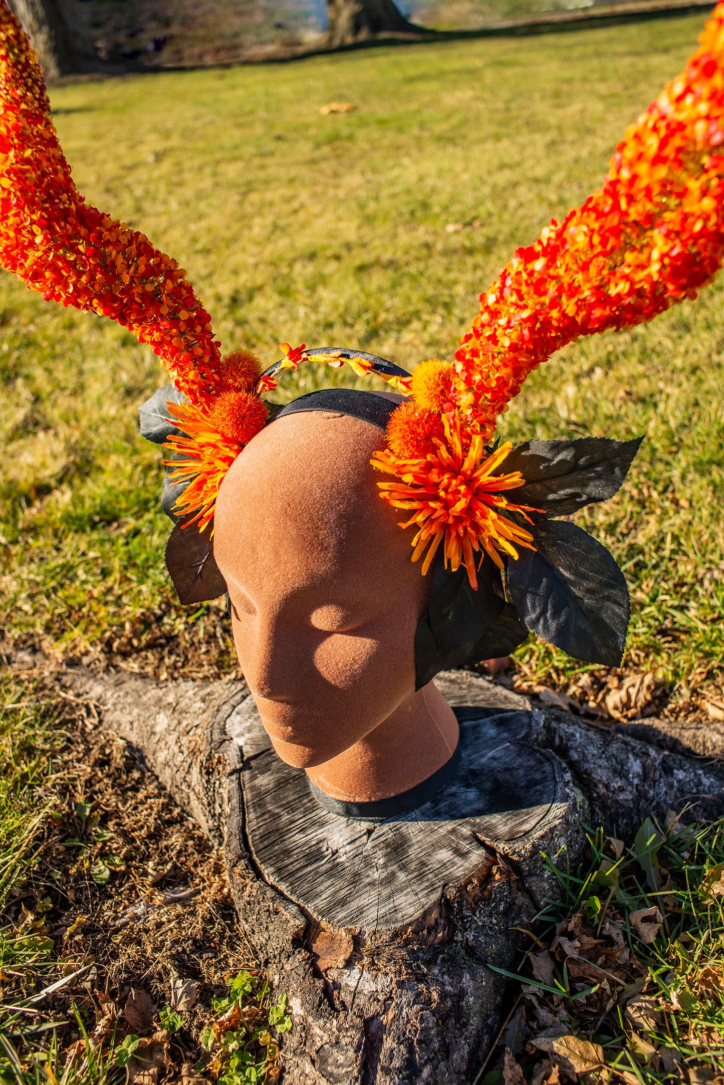 Floral Horned Avant Garde Autumn Headpiece Fall Faerie Vibes