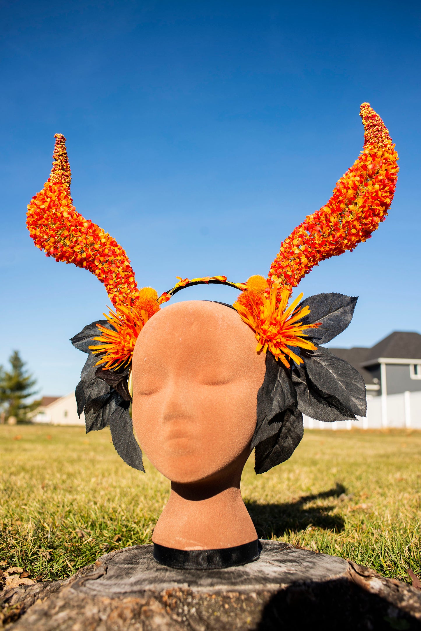 Floral Horned Avant Garde Autumn Headpiece Fall Faerie Vibes