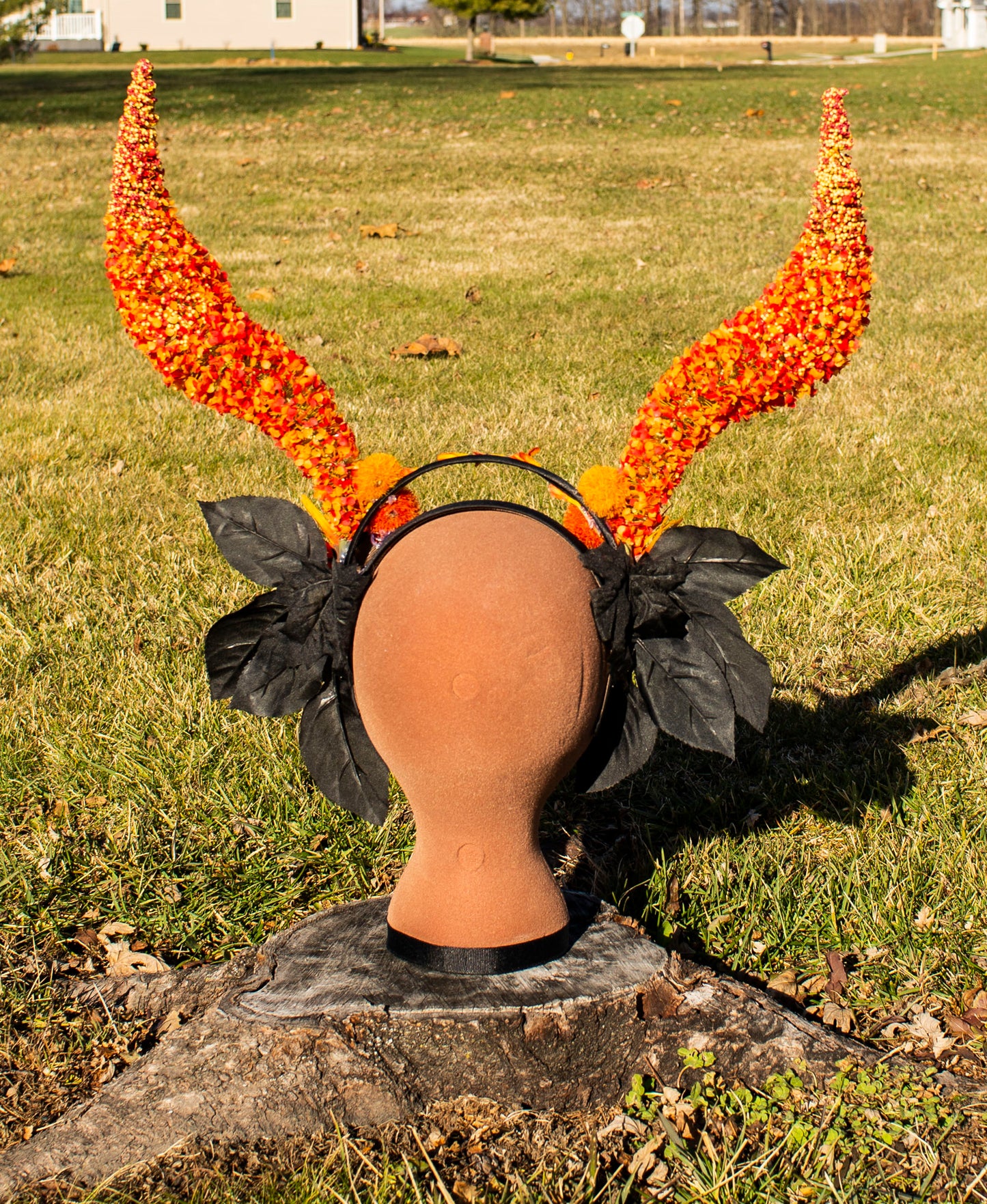 Floral Horned Avant Garde Autumn Headpiece Fall Faerie Vibes