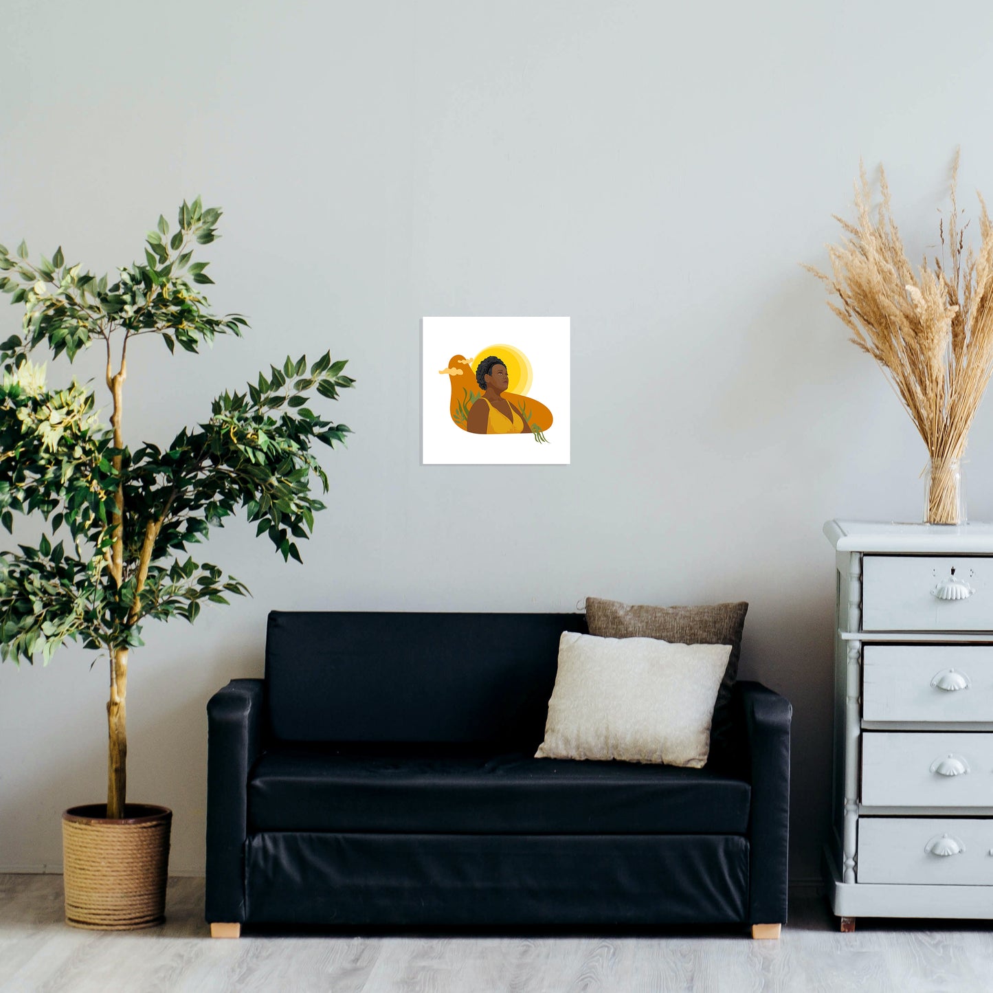 Black Girl Abundance plant art print - wall art - mockup