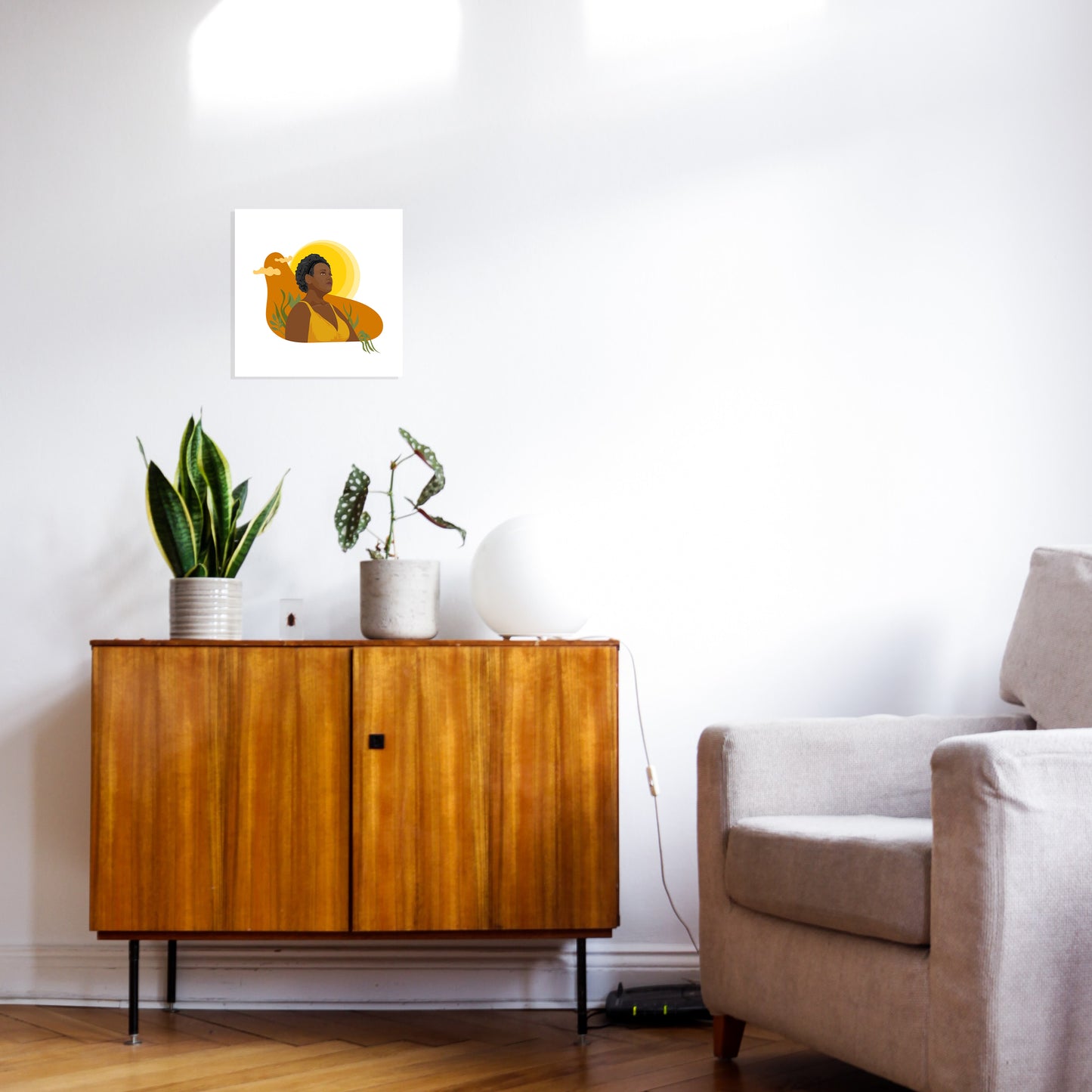 Black Girl Abundance plant art print - wall art - mockup