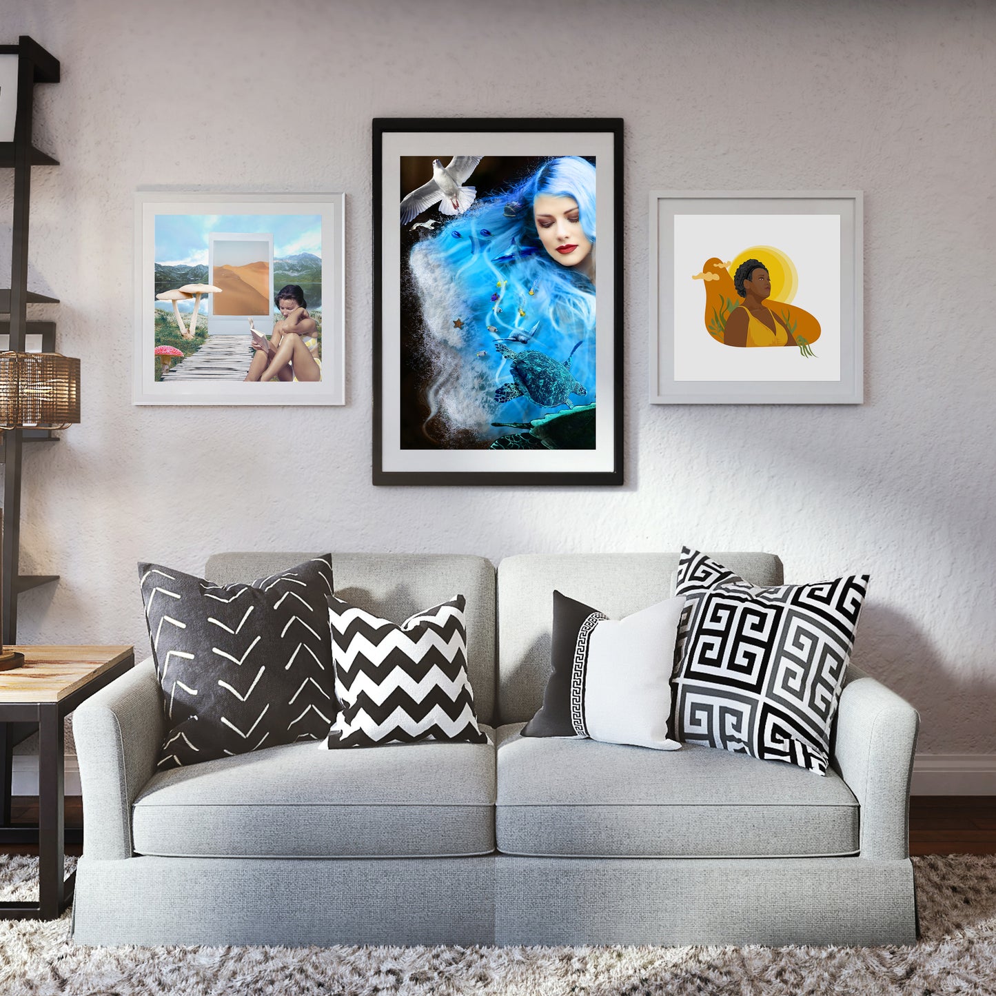 Black Girl Abundance plant art print - wall art - mockup