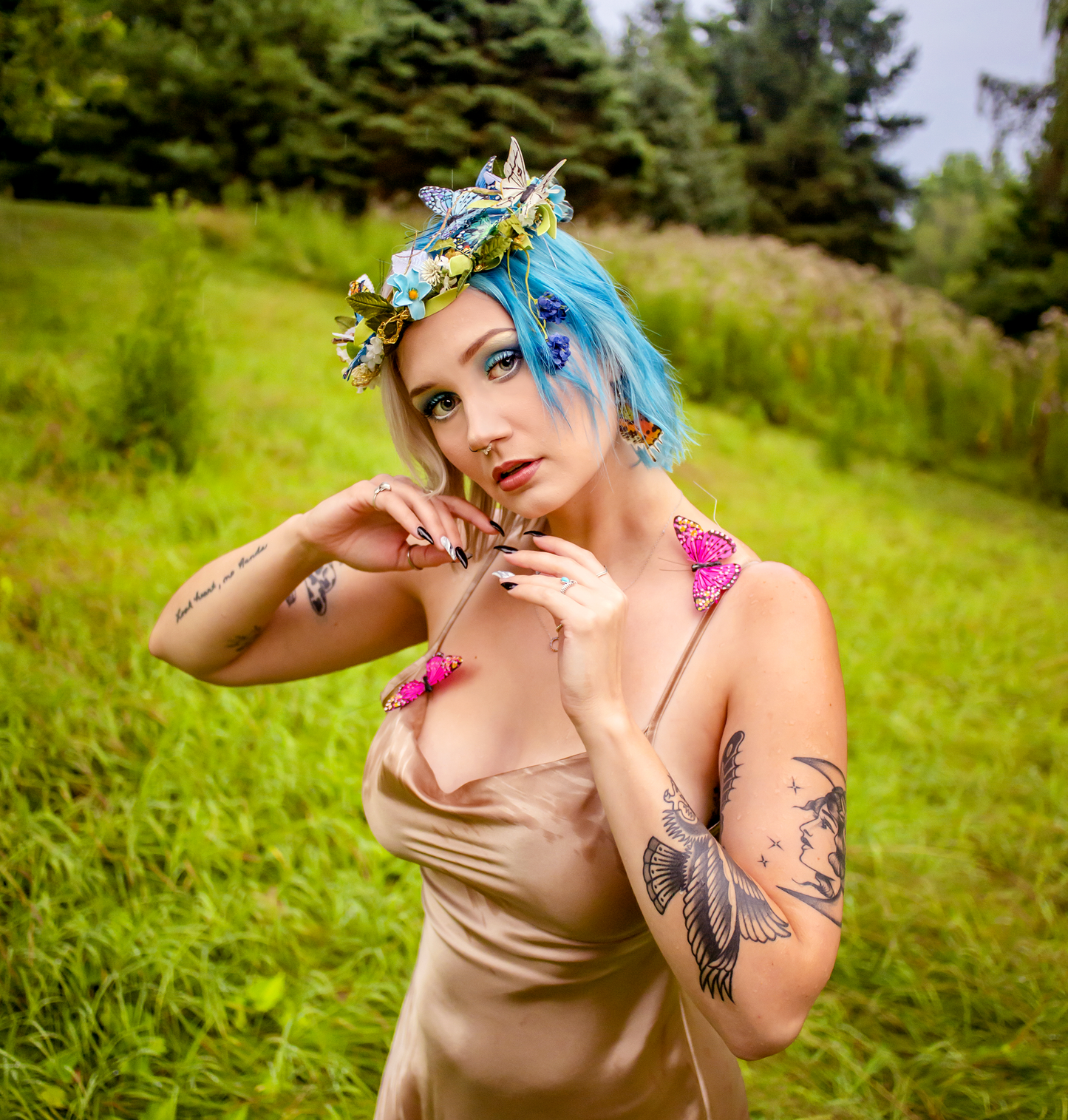 Blue Butterfly Nature Crown