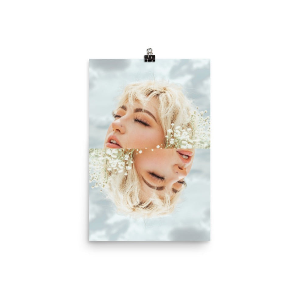 art print head in the clouds