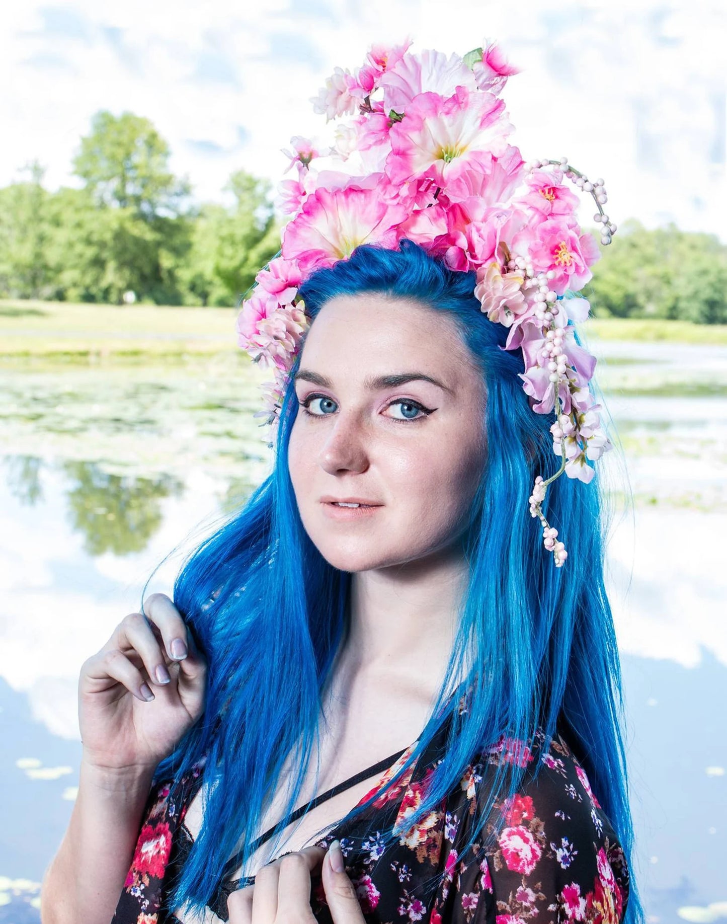 light pink flower crown