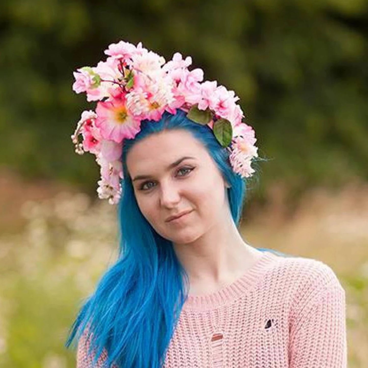 light pink flower crown