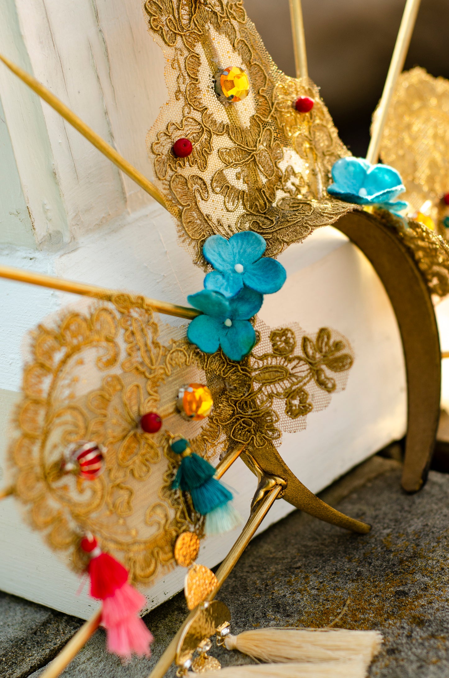 gold lace crown halo