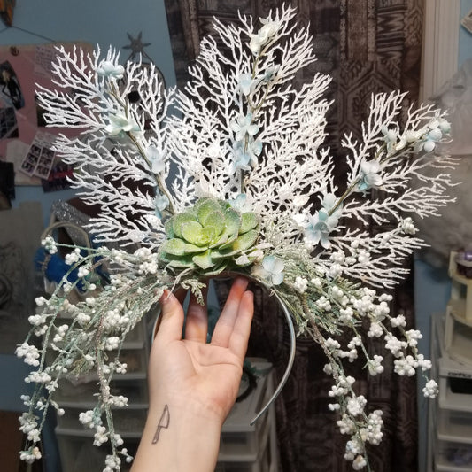 Winter Succulent frozen Queen Crown