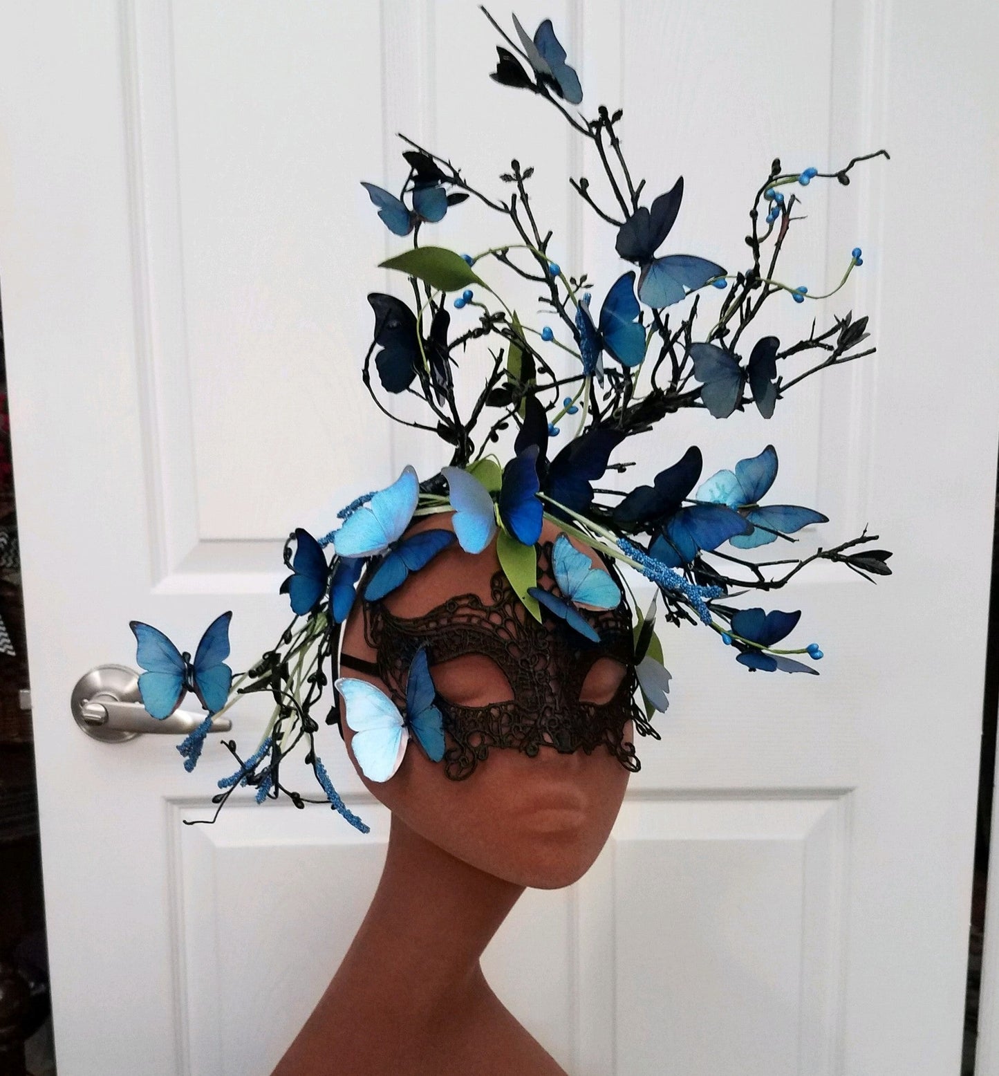 blue morpho butterfly headpiece