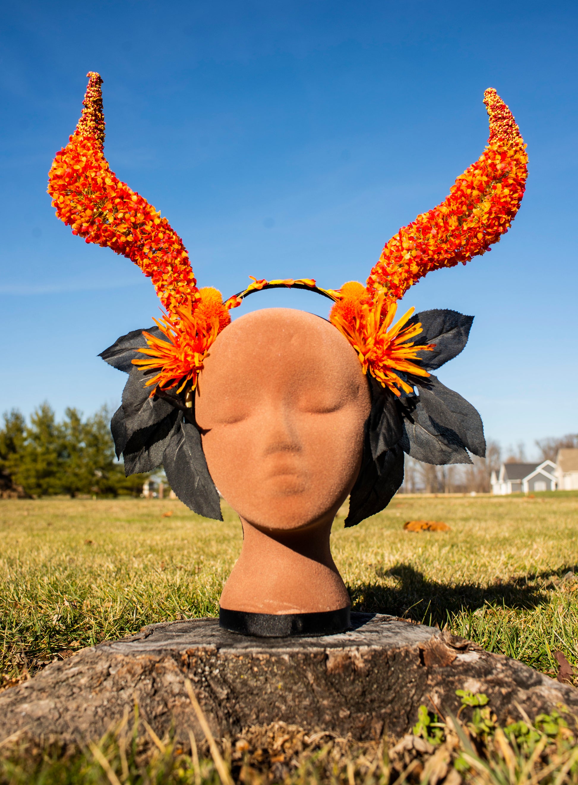 Floral Horned Avant Garde Autumn Headpiece Fall Faerie Vibes