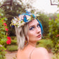 Blue Butterfly Nature Crown Modeled on a Fairy