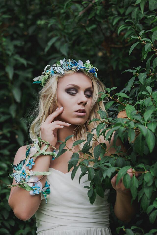 Blue Butterfly Nature Crown Modeled