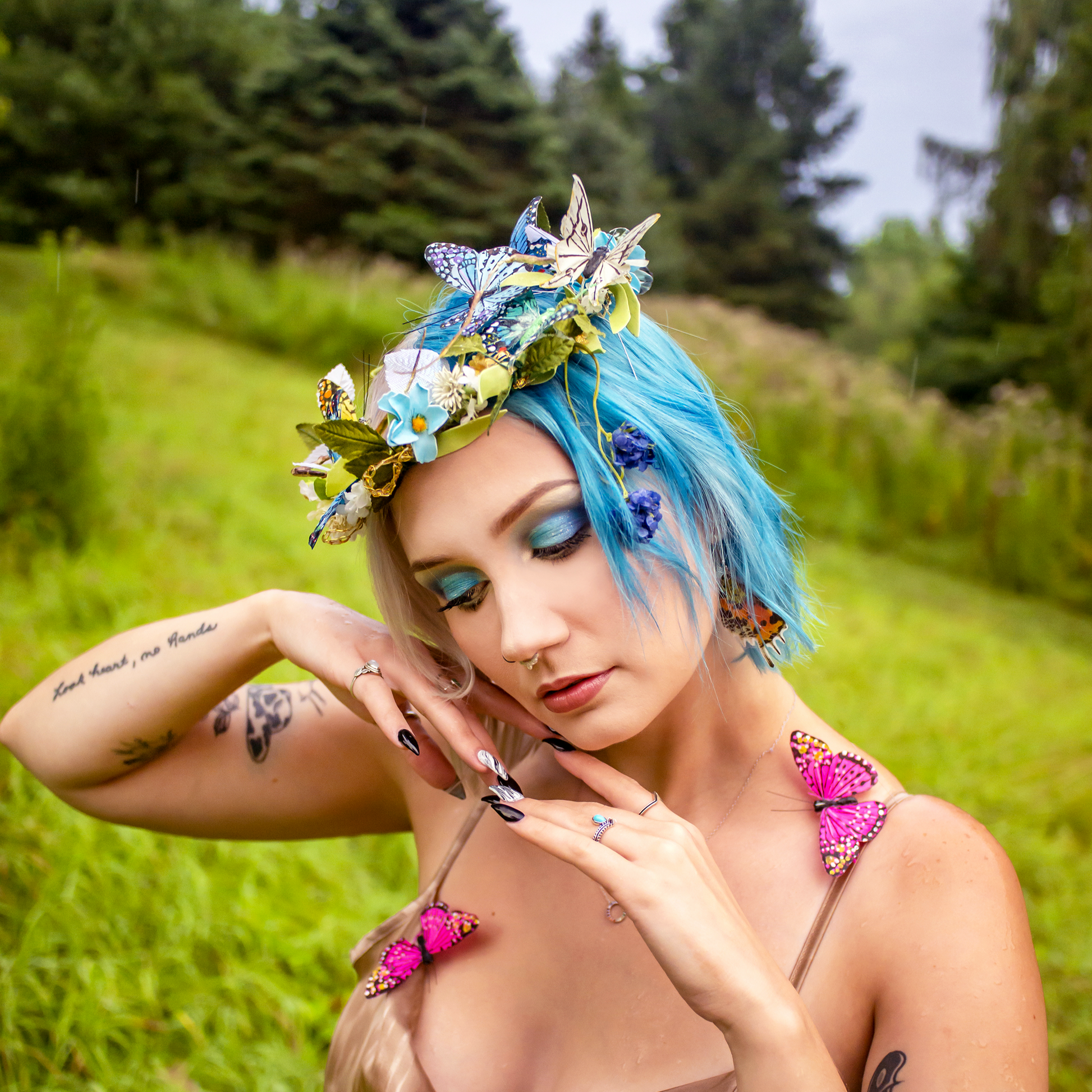 Blue Butterfly Nature Crown