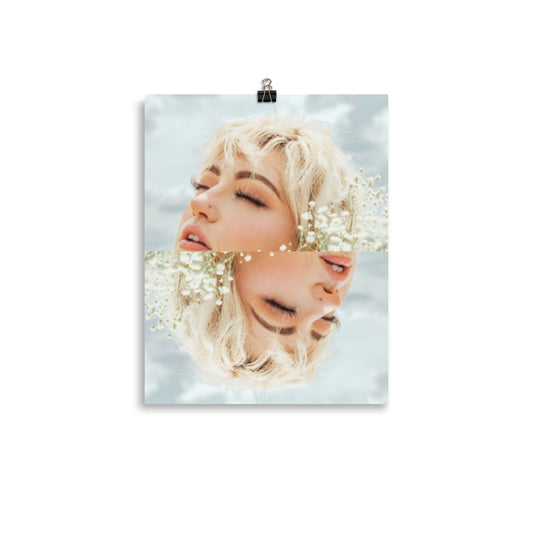 art print head in the clouds