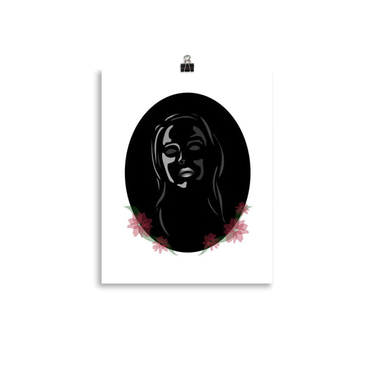 This cameo-style portrait illustration was inspired by a mix of glass, memories, and cameo silhouette portraits. It is certainly not a cameo or silhouette but was meant to evoke those ideas through a modern illustration playing with opacities.