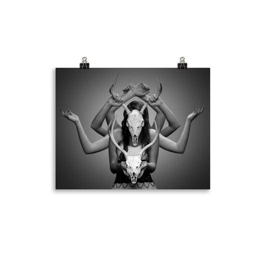 Goddess of the Dark - 8 Armed Goddess - Art Print