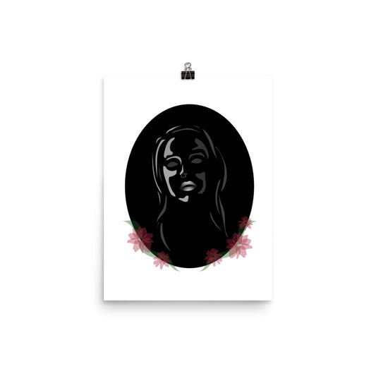 This cameo-style portrait illustration was inspired by a mix of glass, memories, and cameo silhouette portraits. It is certainly not a cameo or silhouette but was meant to evoke those ideas through a modern illustration playing with opacities.