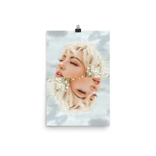 art print head in the clouds