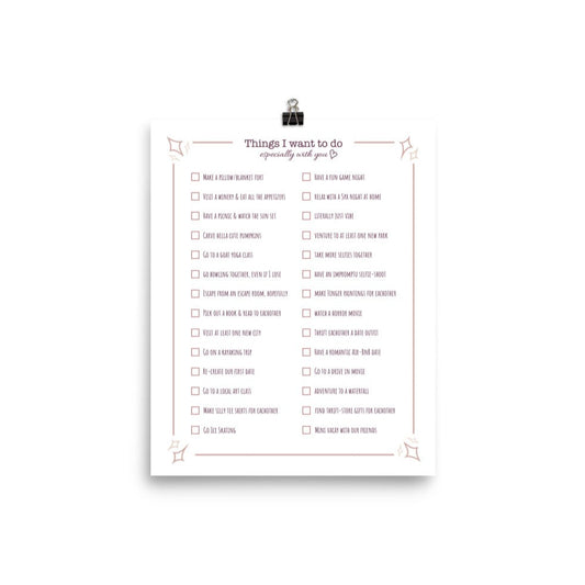 Date Idea List for Couples Mockup