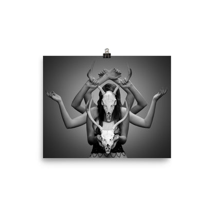 Goddess of the Dark - 8 Armed Goddess - Art Print