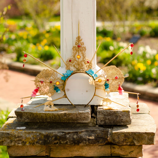gold lace spiked crown photo